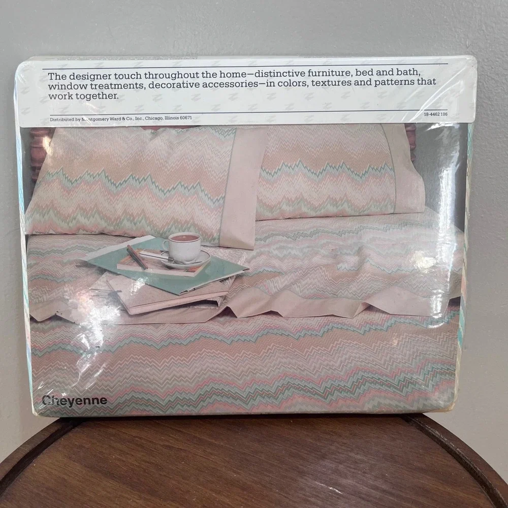 Vtg West Point Pepperell City Chic Cheyenne Twin Flat Sheet Southwestern 80s NOS